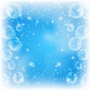 Background, bubbles on blue Stock Illustration