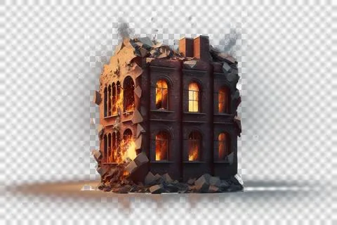Background Building Burn 3 Stock Illustration