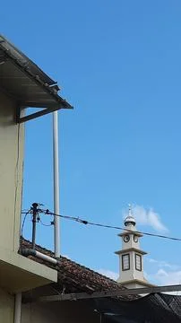 Background of a building with a mosque dome Stock Photos