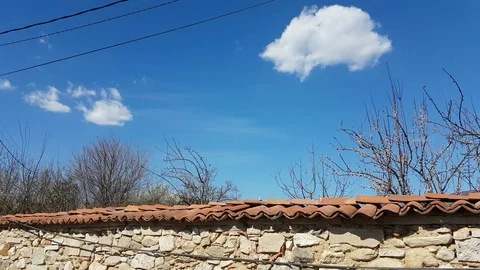 Background: Bulgaria in spring. Tree blossoms, blue sky. Vídeos de archivo 104764353