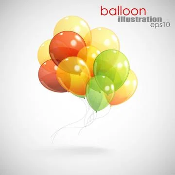 Background with a bunch of multicolored balloons Stock Illustration