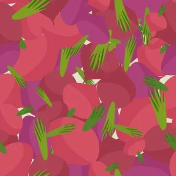 Background of Burgundy beets. Vector seamless pattern of vegetables. Vector t Stock Illustration
