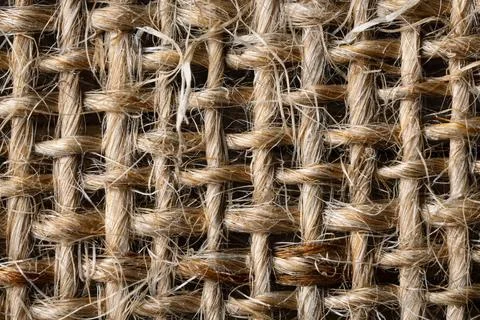 Background with burlap cloth texture macro photography Stock Photos