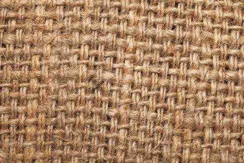 Background of burlap hessian sacking, coarse cloth made of linen Stock Photos