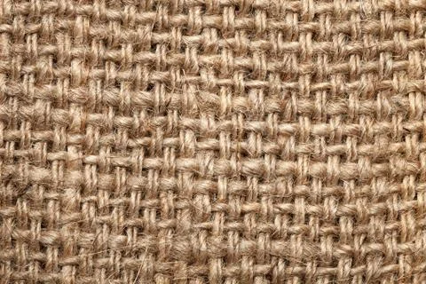 Background of burlap hessian sacking, coarse cloth made of linen Stock Photos