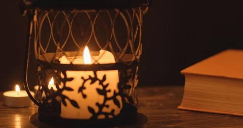 Background with  burning candles Stock Footage 123975735