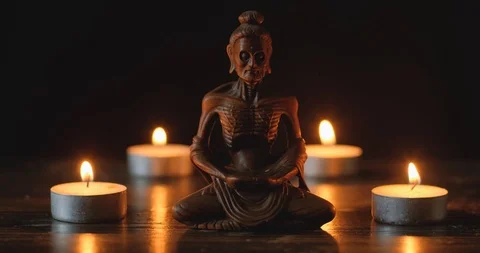 Background with  burning candles Stock Footage 123976173