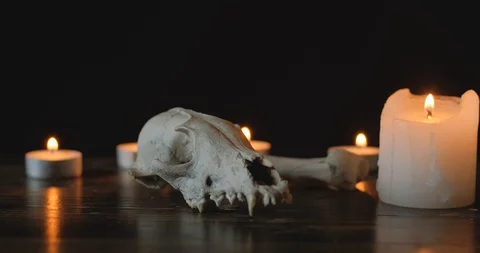 Background with  burning candles Stock Footage 123976663