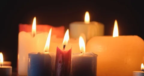 Background with  burning candles Stock Footage 123977260