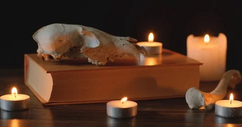 Background with  burning candles Stock Footage 125143698