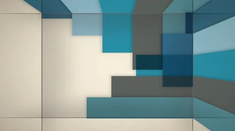 Background for business infographics with cube of blue crossing lines, loop Stock Footage 43676745