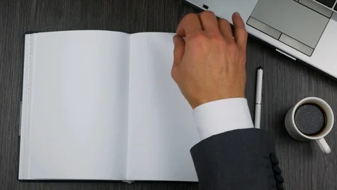 Background for business message. Open book, blank sheets. Stock Footage 97076954