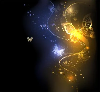 Background with Butterflies Illustrazione stock