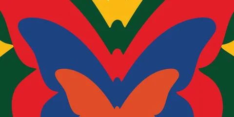 Background butterfly bold retro bold vibrant unique abstract Stock Illustration