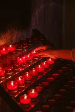 Background of candle lights in beautiful shape Stock Photos