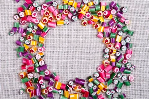 Background candy caramel color, frame Stock Photos