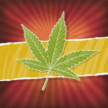 Background with cannabis leaf and rasta colors 스톡 일러스트