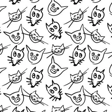 Background with cartoon animals Stock Illustration