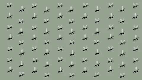 Background of Cartoon Insects Flying Around Stock Footage 90538427