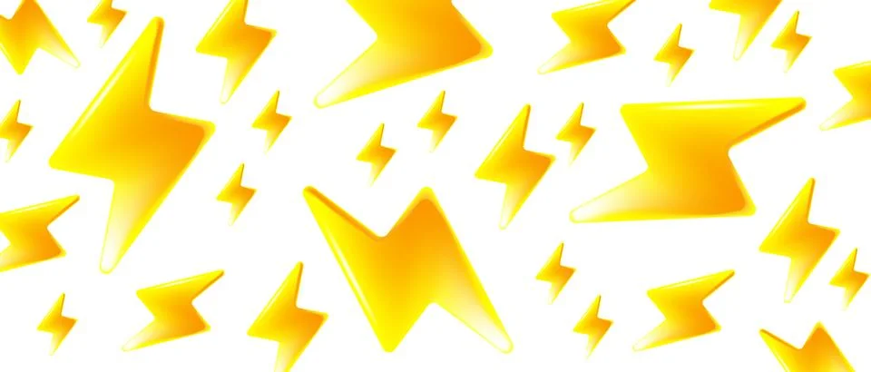 Background with cartoon lightning pattern. Yellow lightning bolt shape pattern 스톡 일러스트