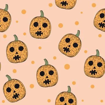 Background with carved pumpkins Stock Illustration