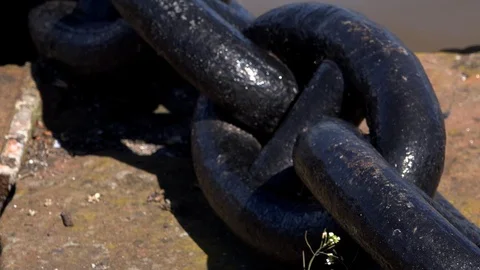 Background of chain from ship UK 4K Stock Footage 111217624