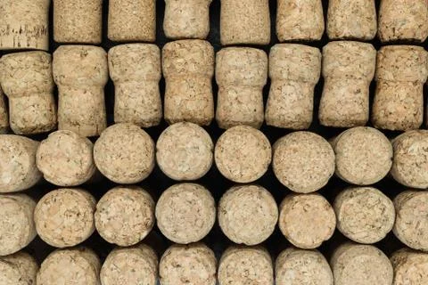 Background of champagne corks Stock Photos