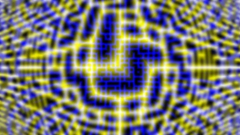 Background with changing blue and yellow 3d pattern moving from left to right Stock Footage 115813182