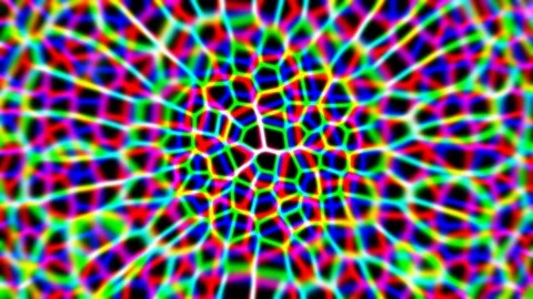 Background with changing chromatic 3d pattern moving from left to right with Video stock 115812458