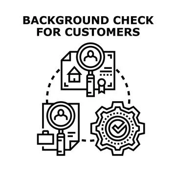 Background check for customer verification process Stock Illustration