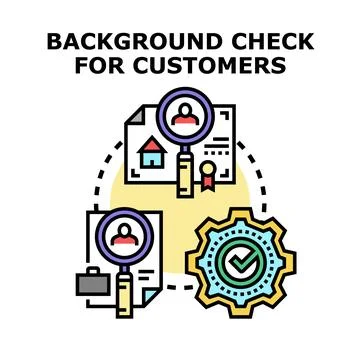 Background check for customer verification process Stock Illustration