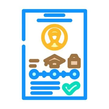 Background check interview job color icon vector illustration イラスト素材
