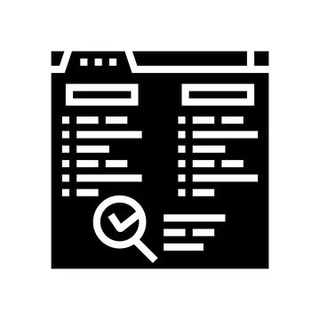 Background check interview job glyph icon vector illustration Stock Illustration