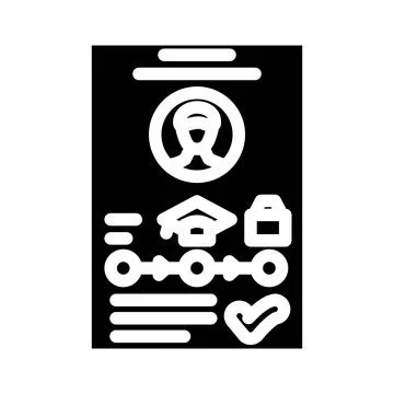 Background check interview job glyph icon vector illustration Illustrazione stock