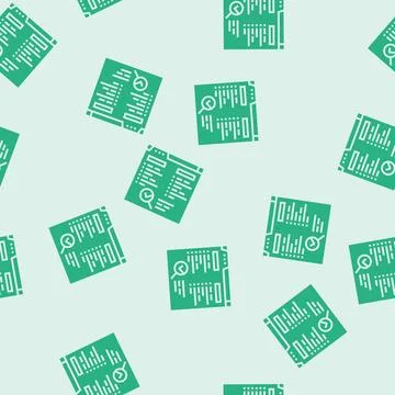 Background check interview job glyph seamless pattern Stock Illustration