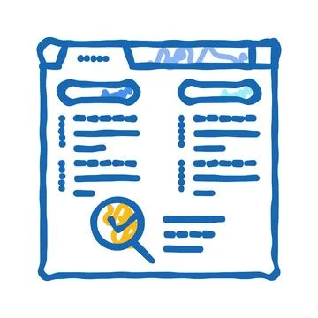 Background check interview job icon doodle illustration Stock Illustration
