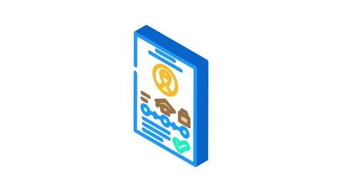 Background check interview job isometric icon animation Stock Footage 327276976