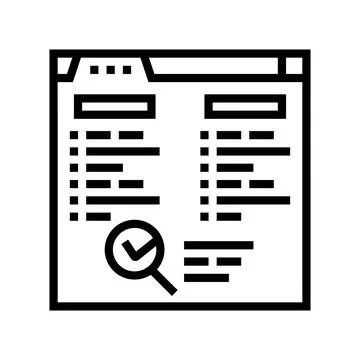 Background check interview job line icon vector illustration Illustrazione stock