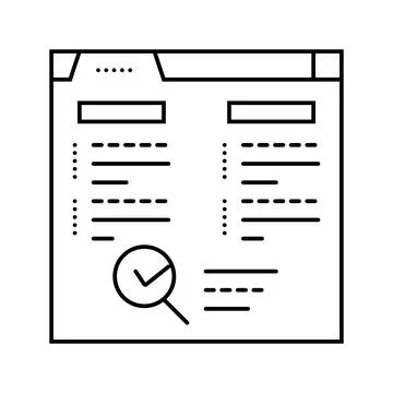 Background check interview job line icon vector illustration Stock Illustration