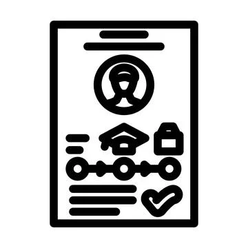 Background check interview job line icon vector illustration Illustrazione stock