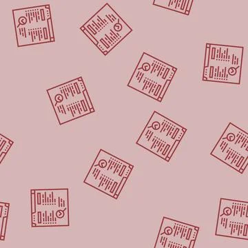Background check interview job line seamless pattern Stock Illustration