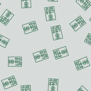 Background check interview job line vector seamless pattern Illustrazione stock