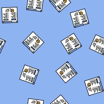 Background check interview job vector seamless pattern Illustrazione stock