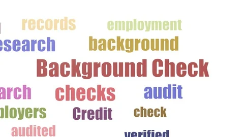 Background Check Word Cloud Animated Isolated Video stock 103671219