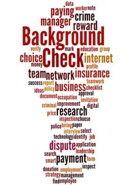 Background check, word cloud concept Stock Illustration