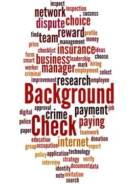 Background check, word cloud concept Stock Illustration