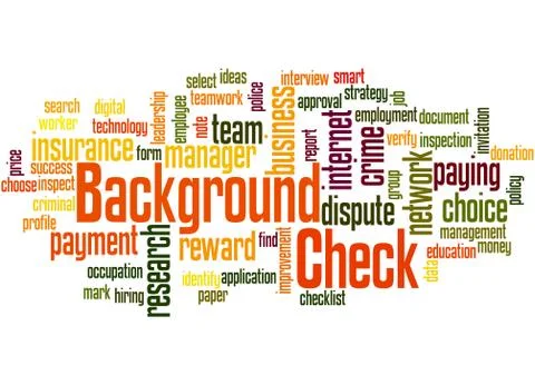 Background check, word cloud concept 스톡 일러스트
