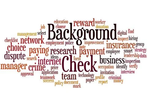 Background check, word cloud concept 스톡 일러스트