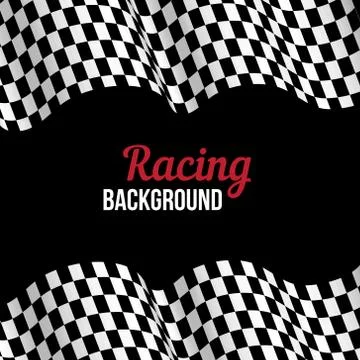 Background with checkered racing flag. Stock Illustration