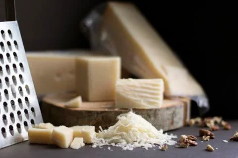 Background with cheese Stock Photos